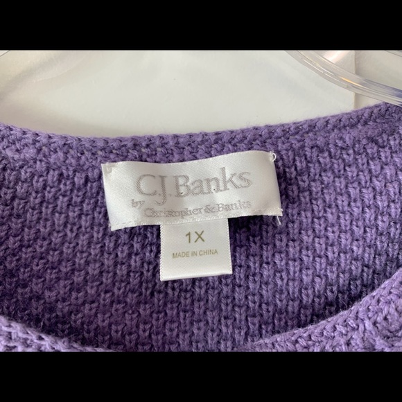 CJ Banks Stripe Sweater - sz 1X - Picture 5 of 6